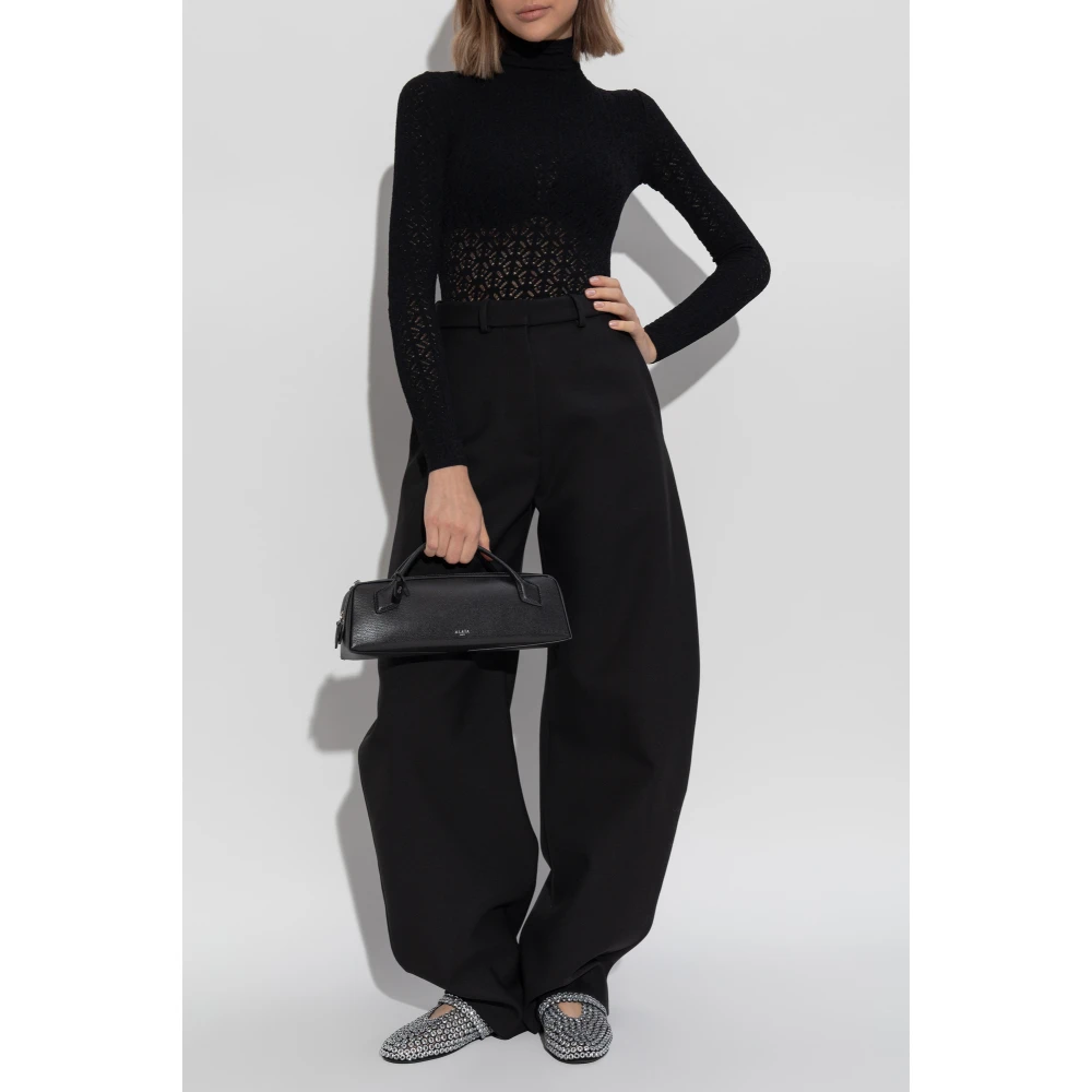 Alaïa Geribbelde bodysuit Black Dames