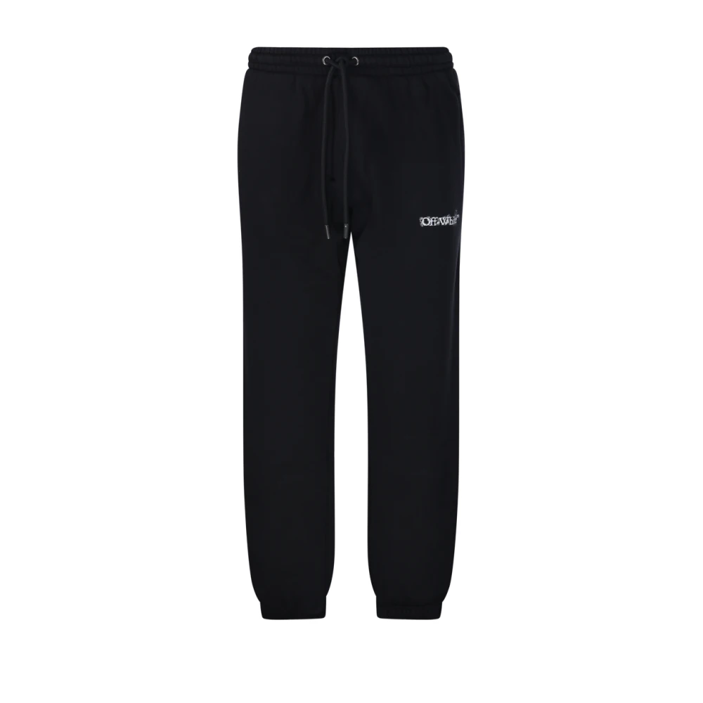 Off White Men's Black Sweatpants, S, Heraldic Arrow Cuffed Sweatpant