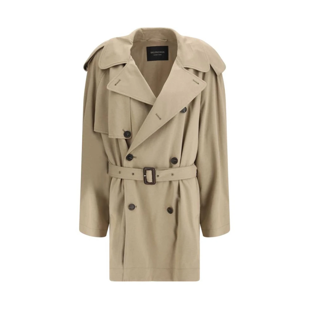 Balenciaga Women's Beige Trench Coats, M, Cotton Trench Coat