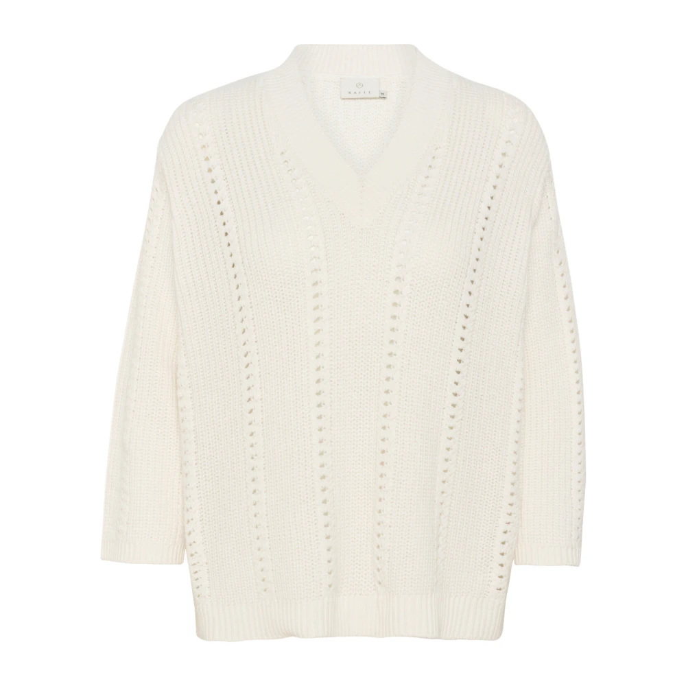 Kaffe Trui met V-hals en patroon White Dames