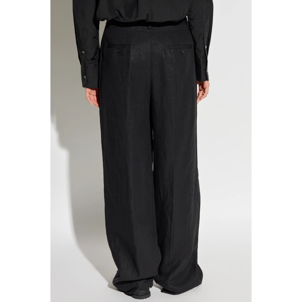 Theory Linnen broek Black Dames