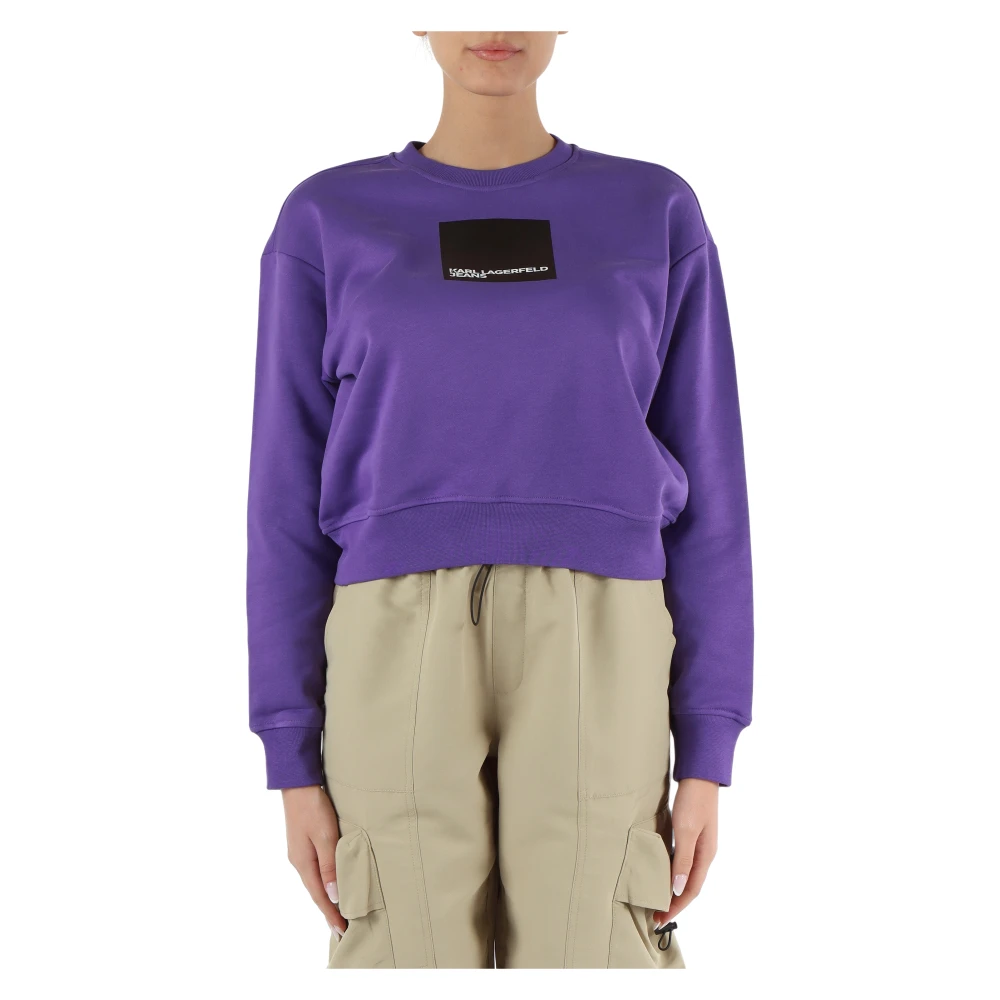 Karl Lagerfeld Katoen Logo Sweater Purple Dames