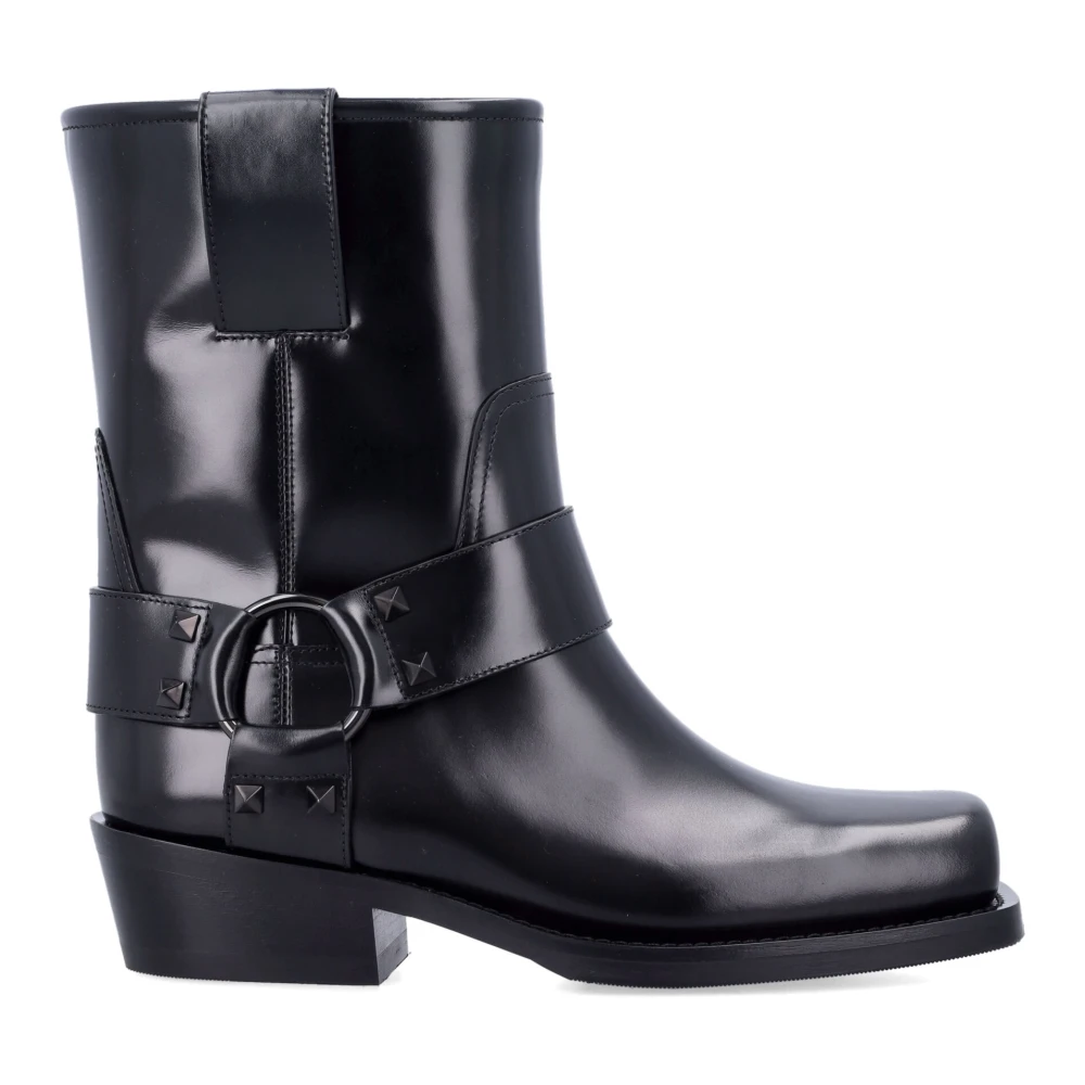 Valentino Garavani Rockstud Ankle Boots - Female - Cowboy & Biker Boots - Black - 8 Uk - Shoes - Image 4