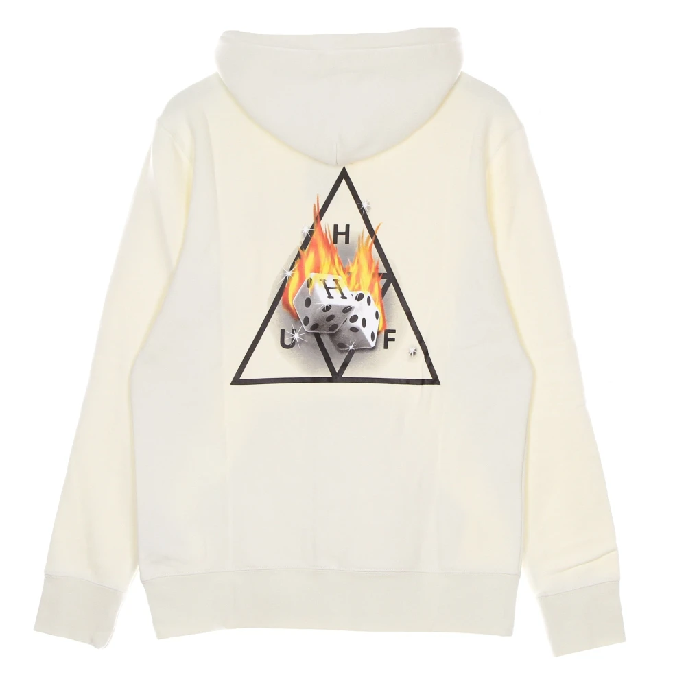 HUF Driehoek Print Hoodie met Kangoeroezak Beige Heren
