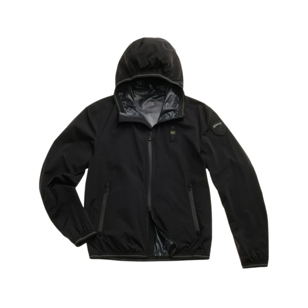 Blauer Zwarte Windbreaker Jas voor Uitjes Black Heren