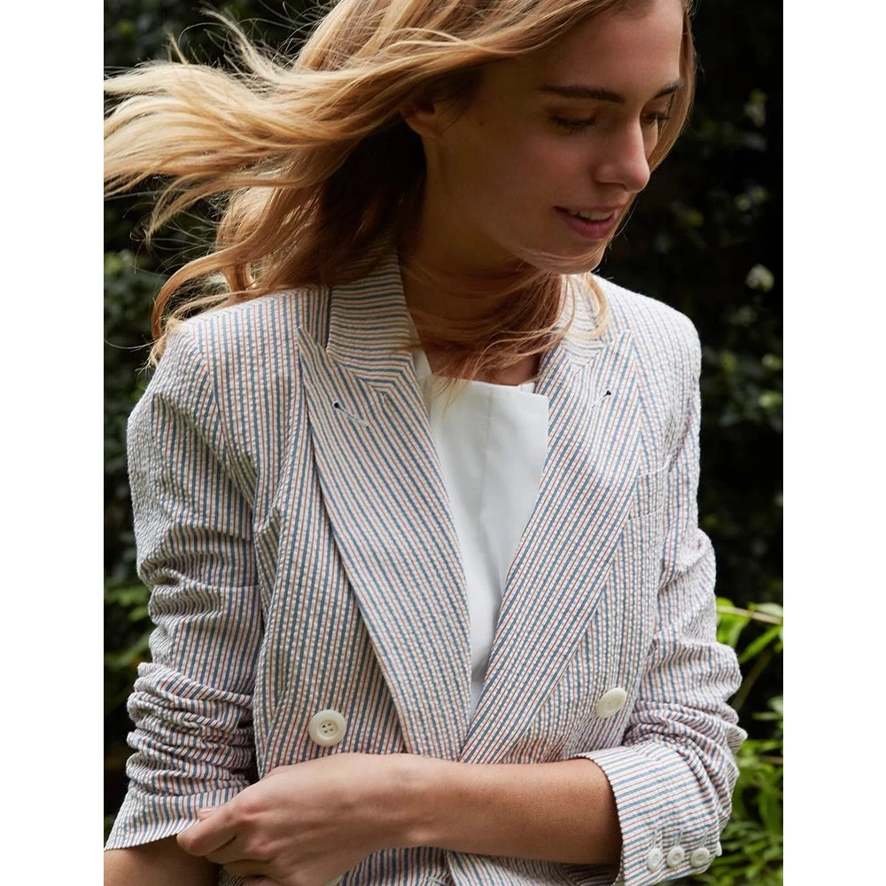 Ines De La Fressange Paris Mike blauw geruite katoenen jas Multicolor Dames