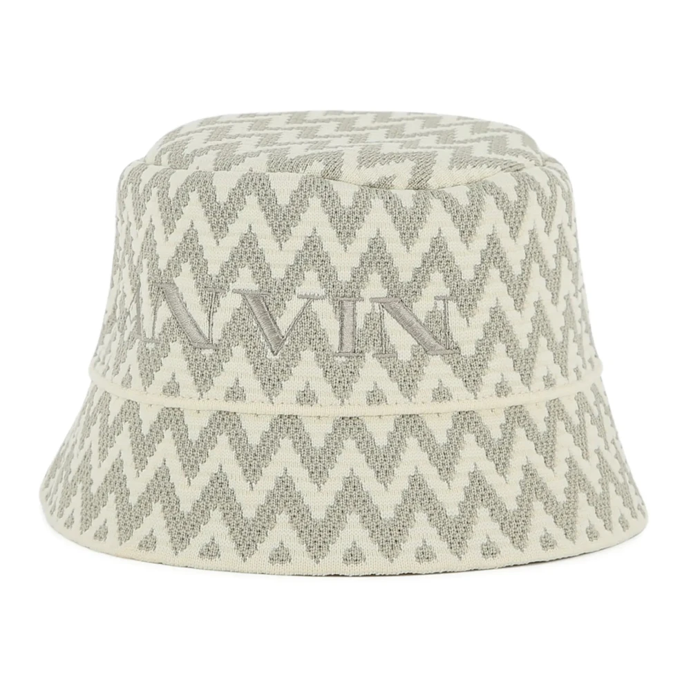 Lanvin Boys Green Hats & Caps, M, Jacquard Cotton Bucket Hat