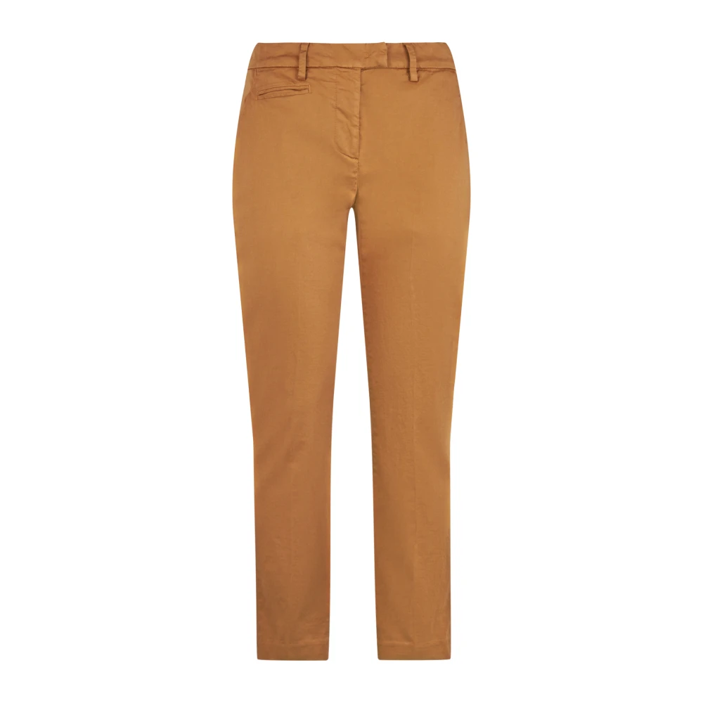 Dondup Women's Brown Slim-Fit Cropped Trousers - Slim-Fit Trousers - W26 - Trousers