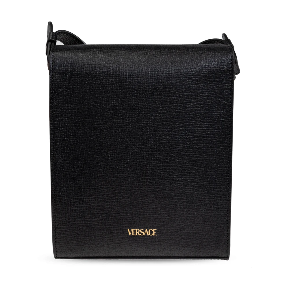 Versace Leren schoudertas Black Heren