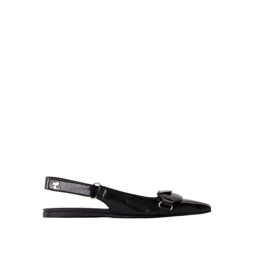 Courrèges Donna Nero Ballerine Flat In Vinile