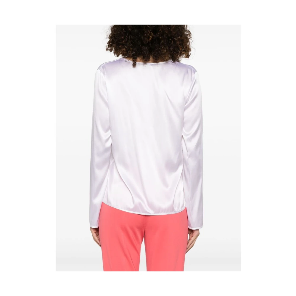 pinko Witte V-hals Sweater Lange Mouwen White Dames