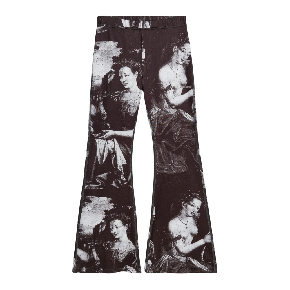 Soulland Zwarte AOP Flare Broek Black
