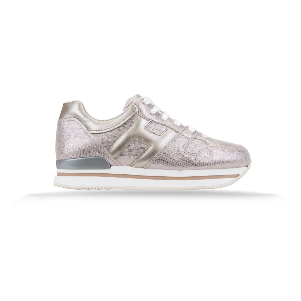 Hogan Glanzende Leren Veterschoenen Dames Schoenen Roze