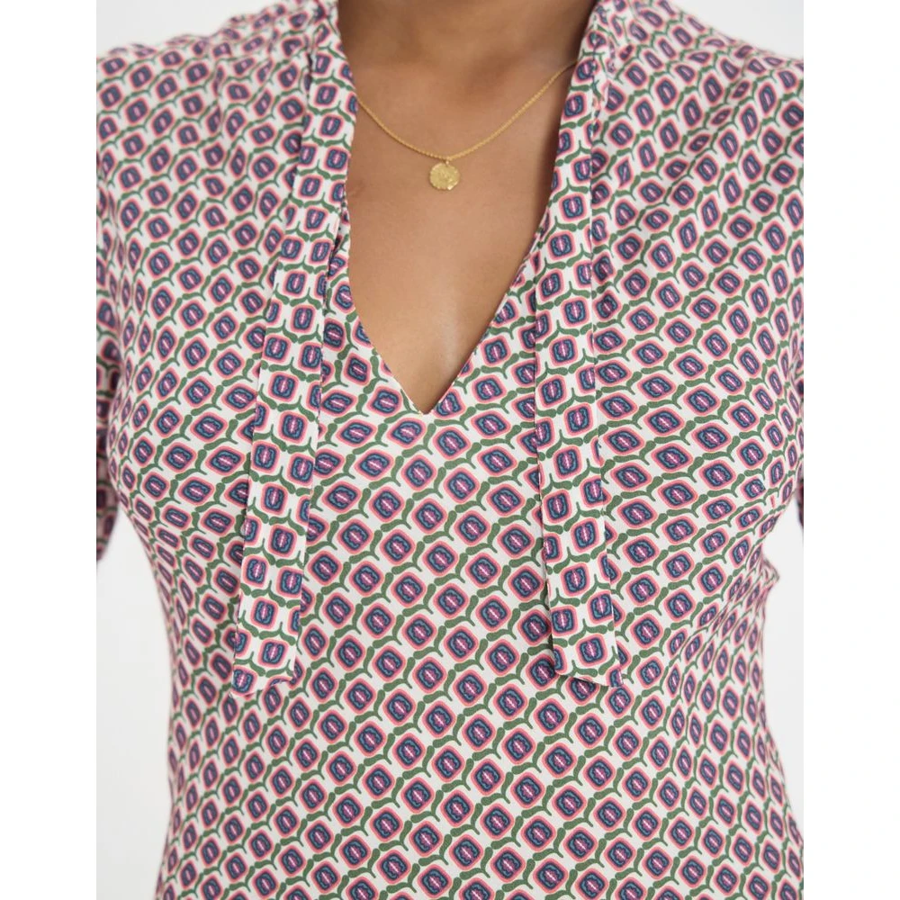 Ines De La Fressange Paris Kersenjurk met eikenbladpatroon Multicolor Dames