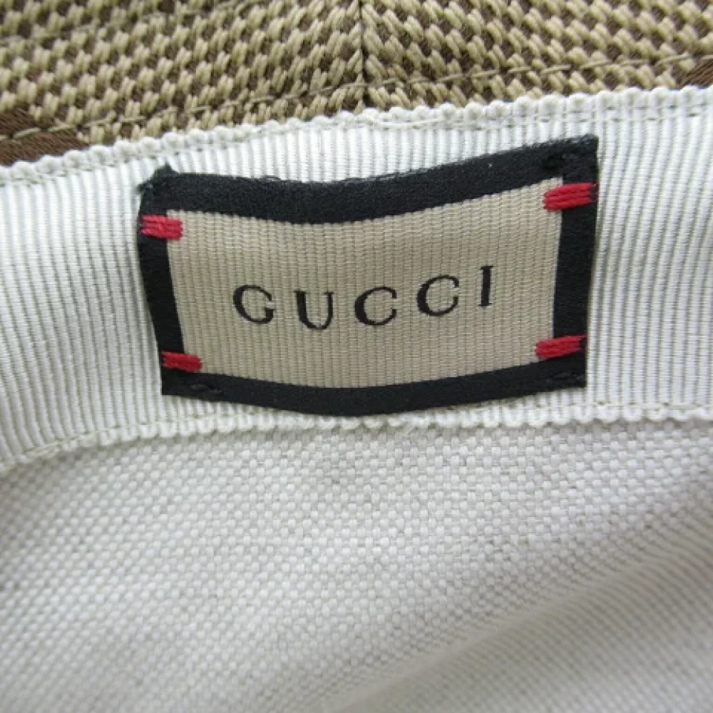 Gucci Vintage Pre-owned Canvas hats Beige Heren