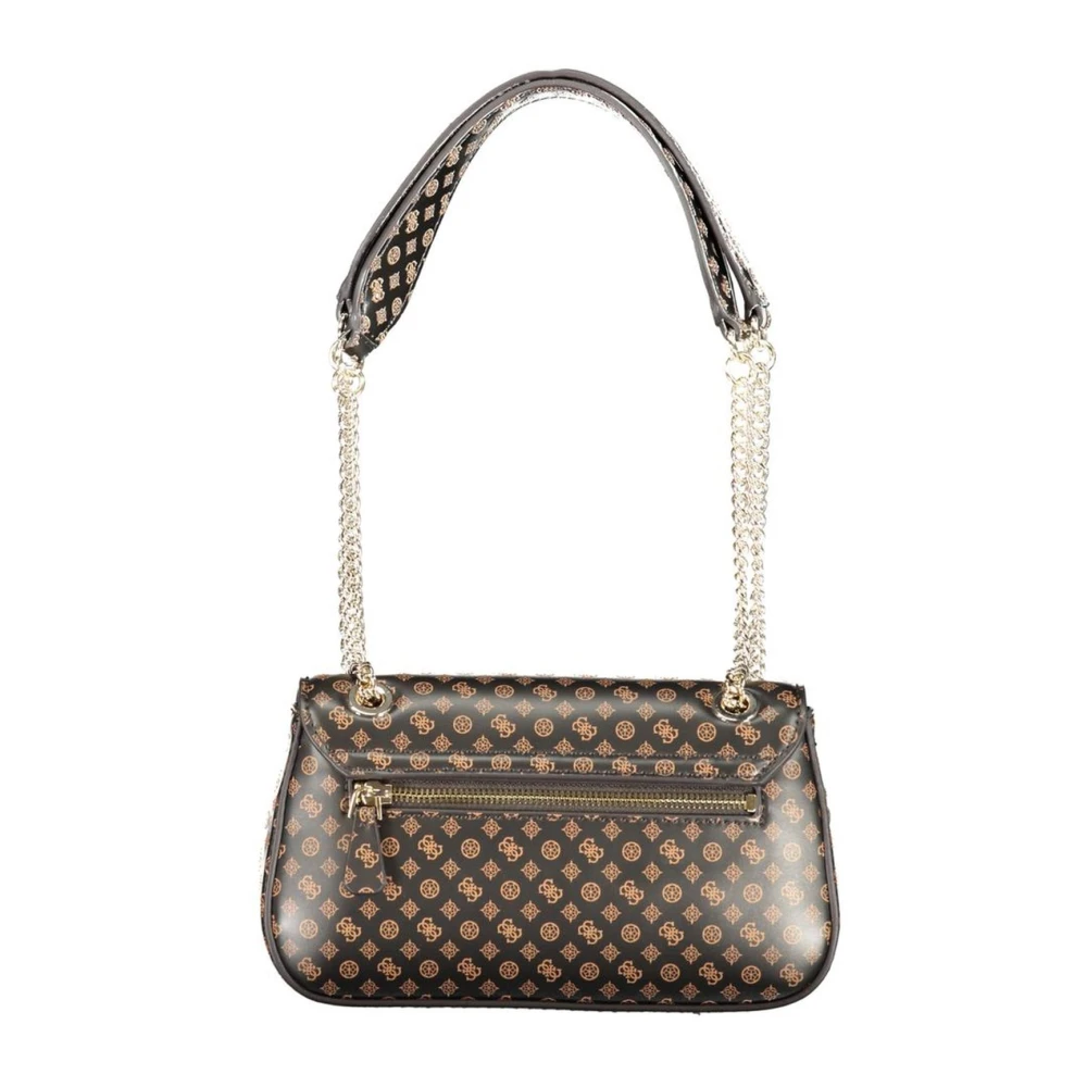 Guess Stijlvolle Logo Handtas met Kettingbanden Brown Dames
