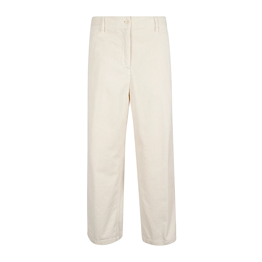 Aspesi Witte broek met wijde pijpen en rits White Heren