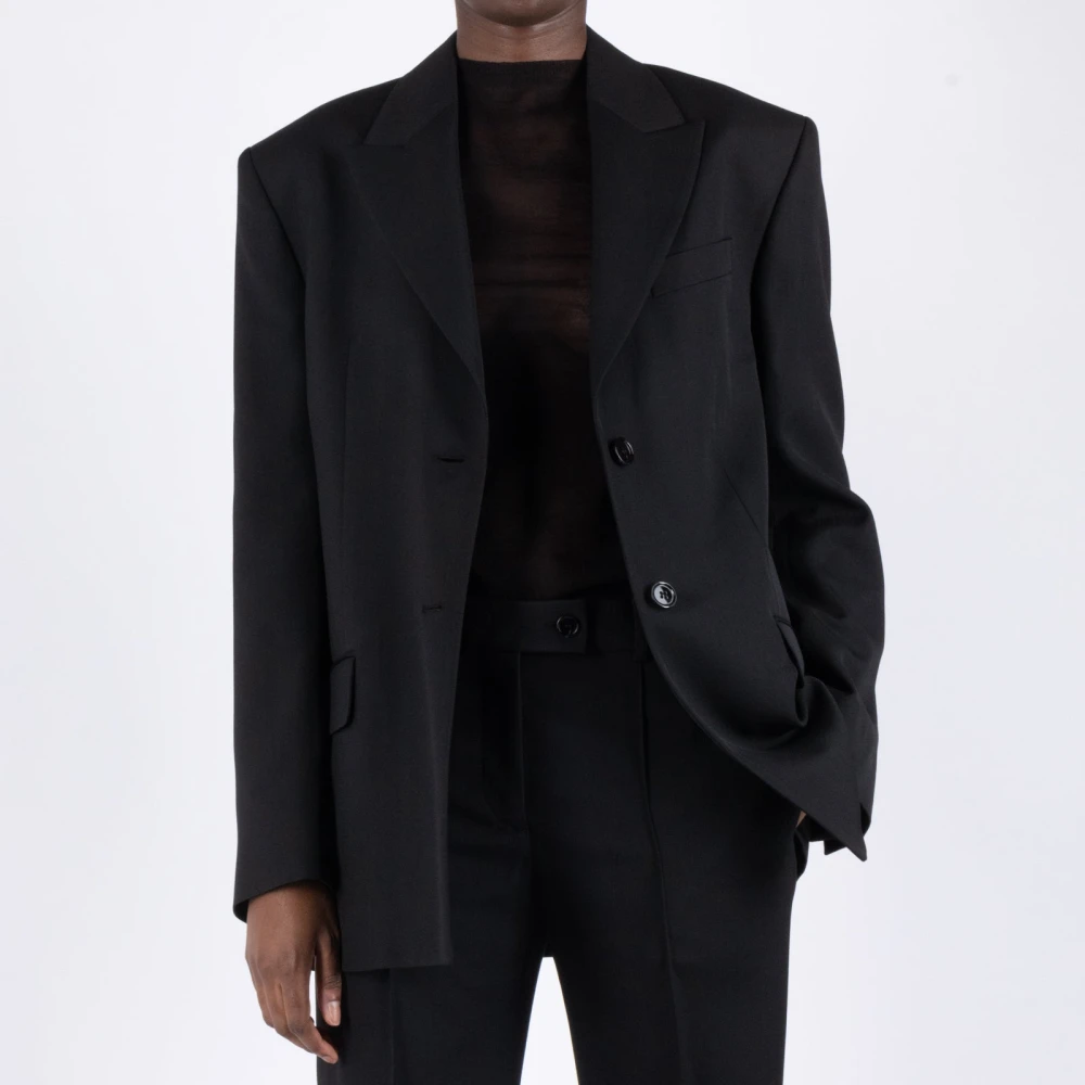 Acne Studios Regular Fit Jas Ah0252 Zwart Black Dames