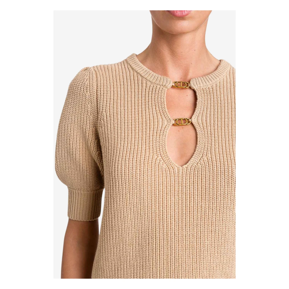 Twinset Katoenen Micro-Pull Set Beige Dames