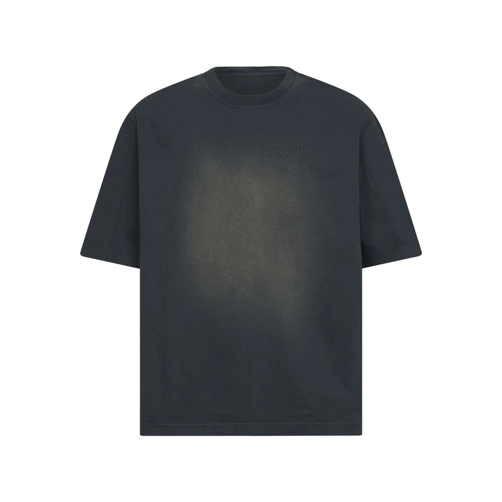 Golden Goose Men's Black T-Shirt In Cotton Jersey With Embroidered Logo - T-Shirts - L - Tops