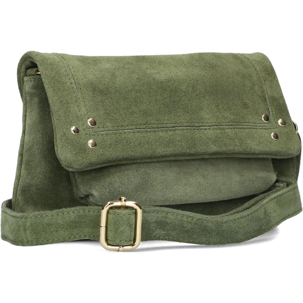 Notre-v Groene Suède Crossbody Schoudertas Green Dames