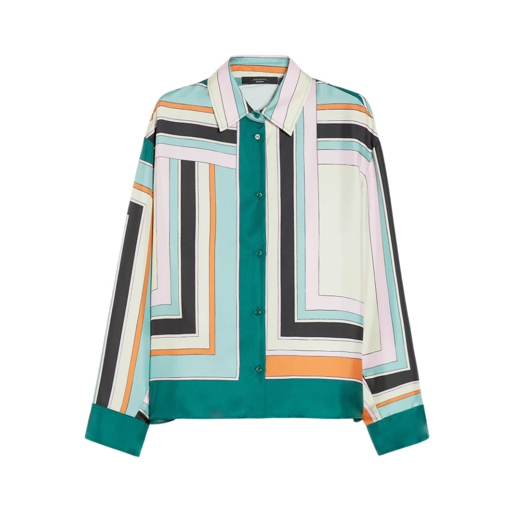 Weekend Zijden bedrukte overhemd met klassieke kraag Multicolor Dames