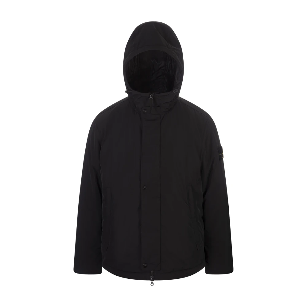 Stone Island Zwarte gewatteerde jas met PrimaLoft-isolatie Black Heren