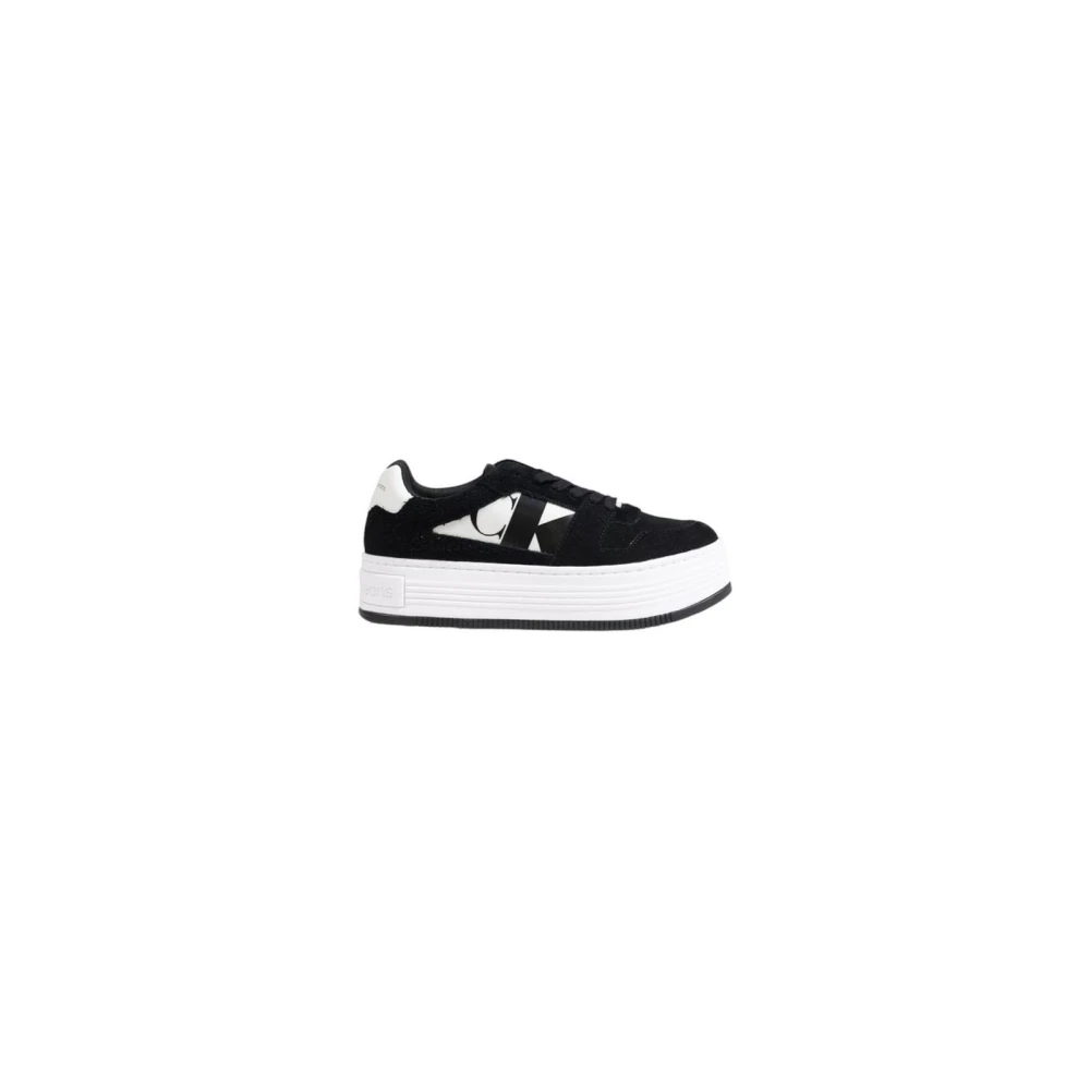 Calvin Klein Jeans Women's Black Leather Low Top Sneakers