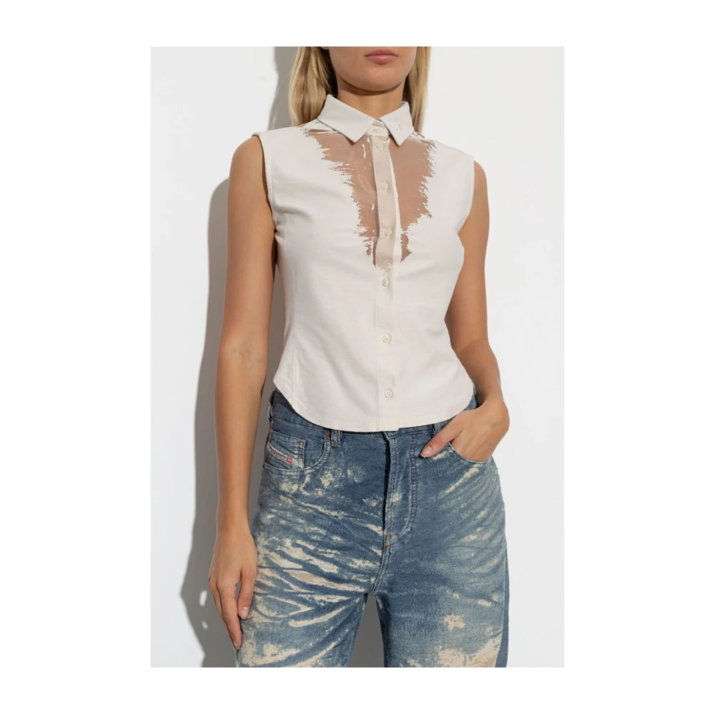 Diesel Elegante Shirt voor Vrouwen White Dames