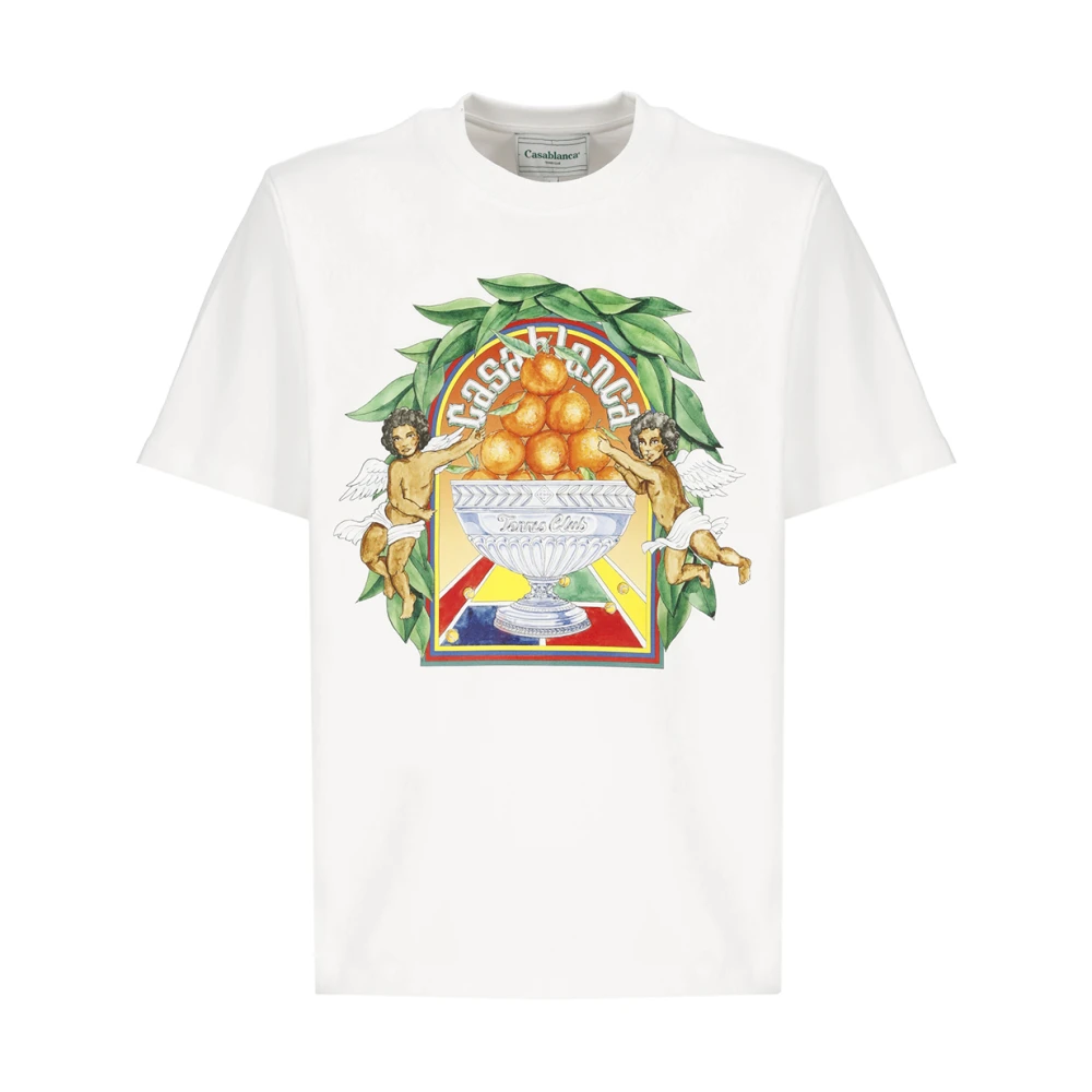 Triomphe DOrange Logoed Hvit T-skjorte for Menn