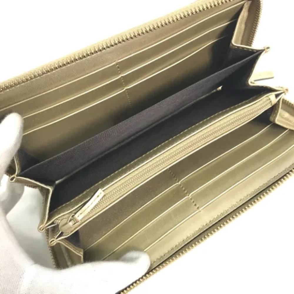 Gucci Vintage Pre-owned Leather wallets Yellow Heren