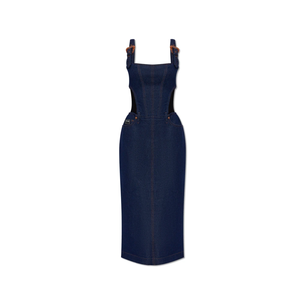 Versace Jeans Couture Denim slip jurk Blue Dames