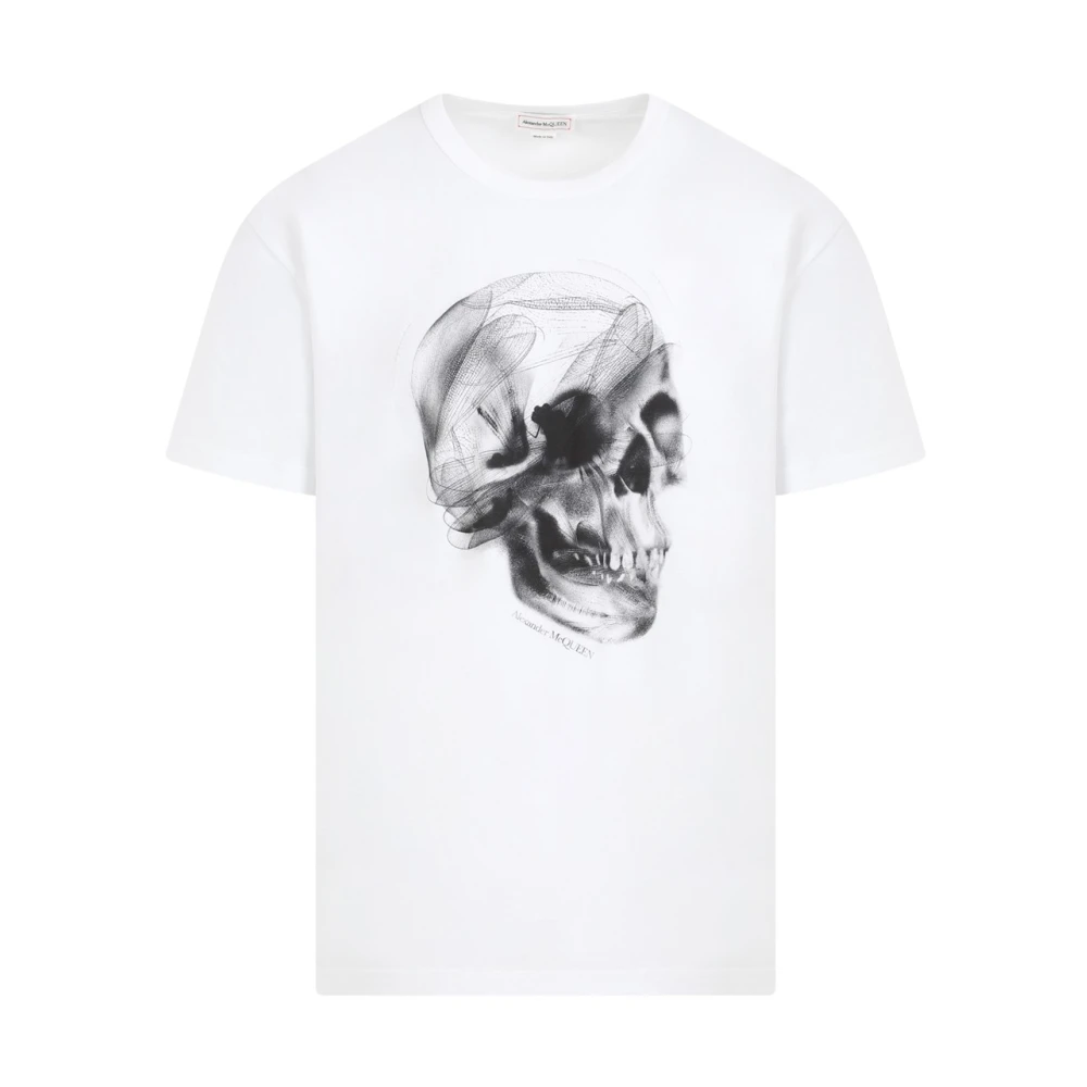 Alexander mcqueen Dragonfly Skull White T-Shirt White Heren