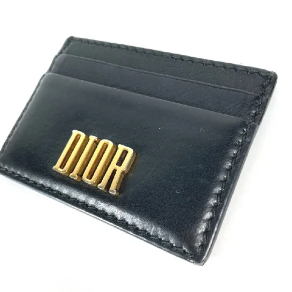 Dior Vintage Pre-owned Leather wallets Black Dames