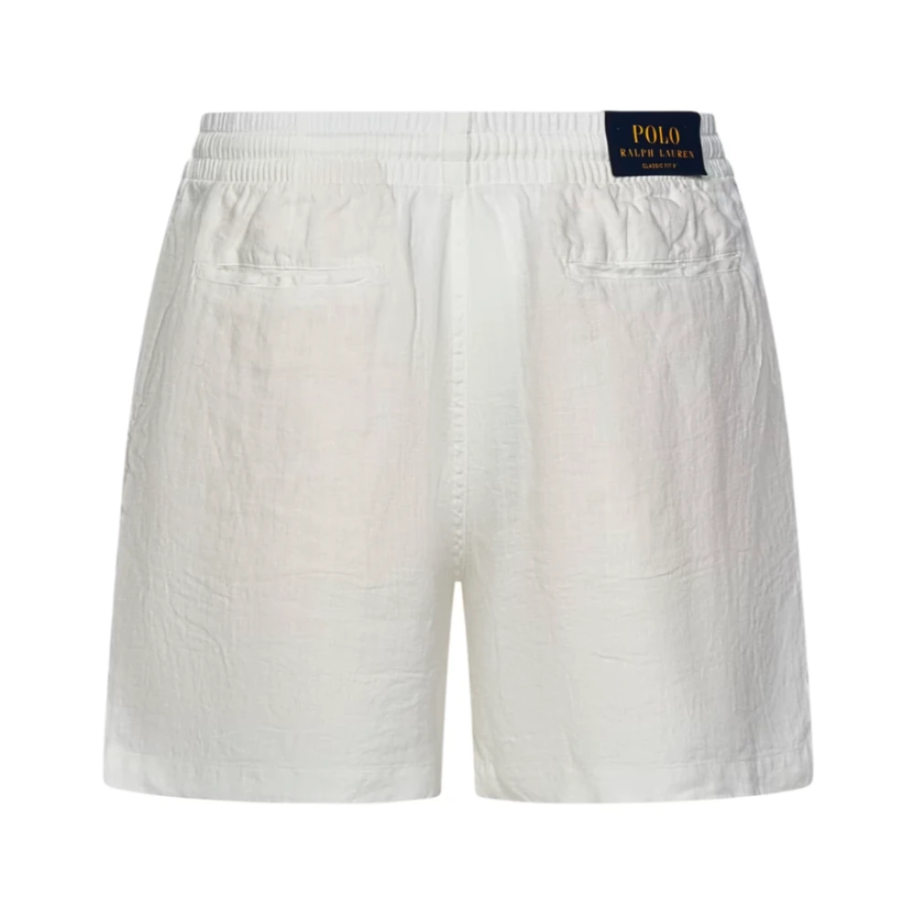 Polo Ralph Lauren Witte Linnen Regular Fit Shorts White Heren
