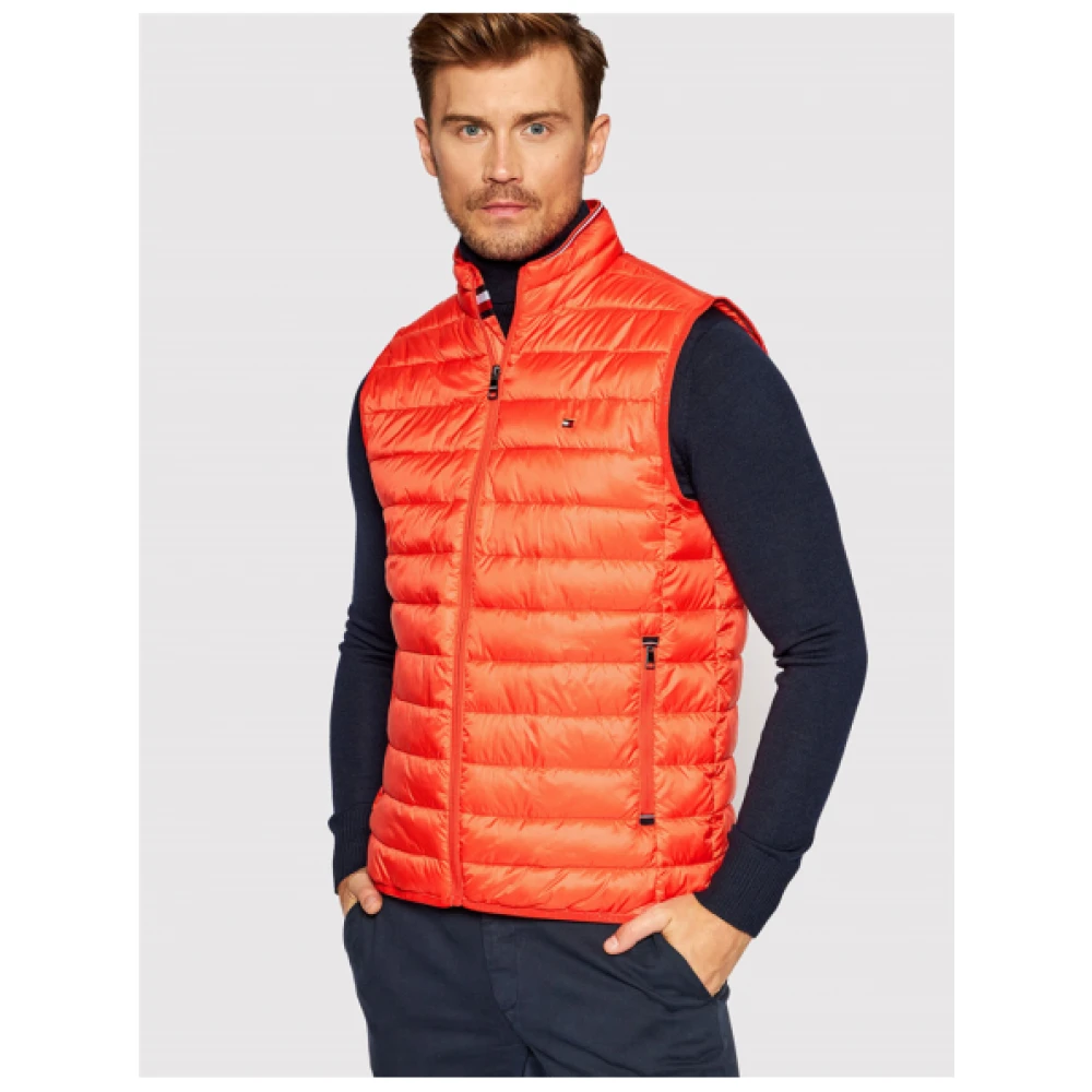 Tommy Hilfiger Mouwloze jas van gerecycled polyester Daring Scarlet Orange Heren