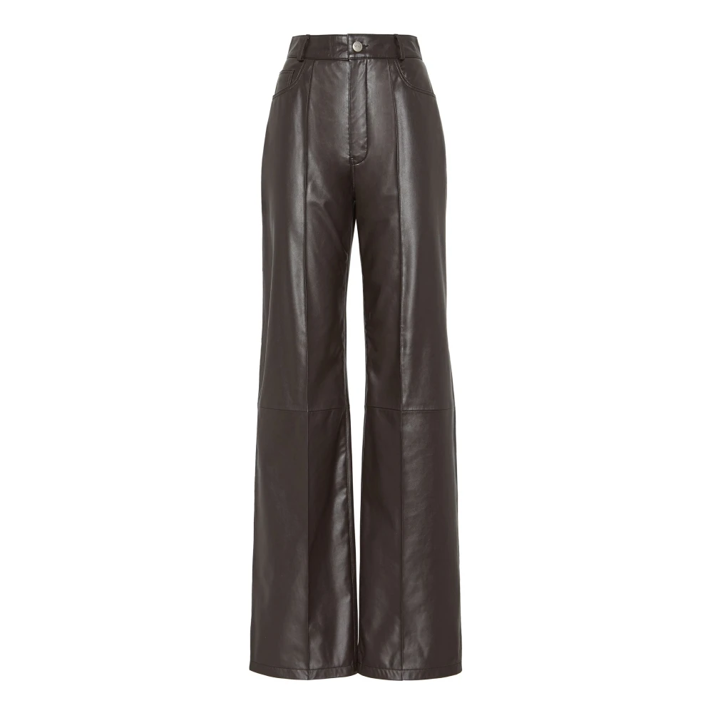 MVP wardrobe Bruine imitatieleren rechte broek Brown Dames