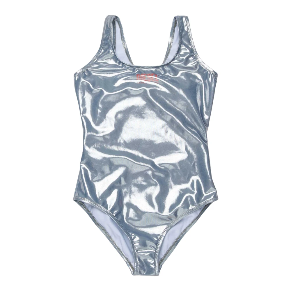 Diesel Girls Gray Kids Swimsuits, 14 Y, Mifog Swimsuit With Metallic Effect