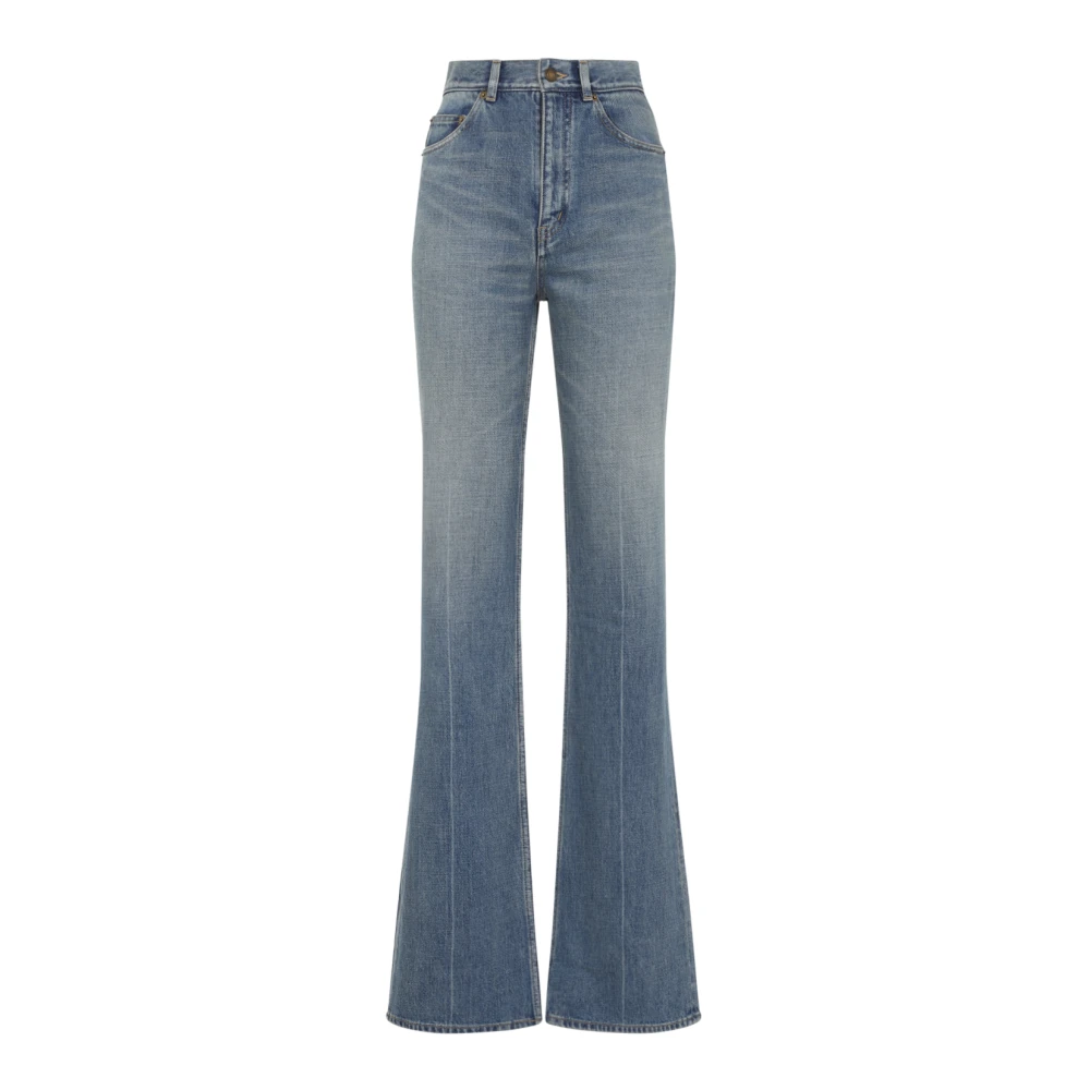 Saint Laurent Retro Denim Jeans Blue Dames
