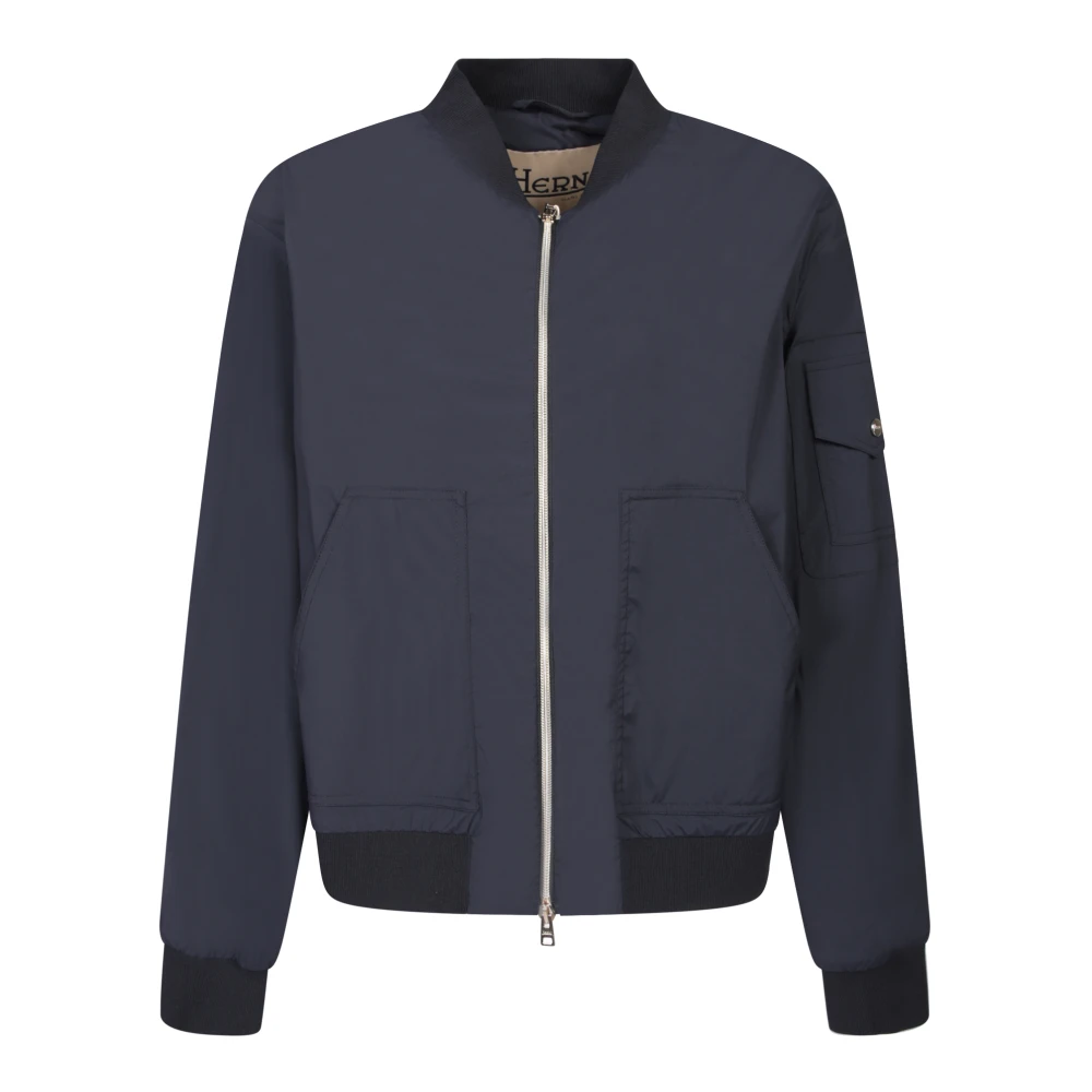 Herno Zwarte bomberjack met stijlvolle ritssluiting Black Dames