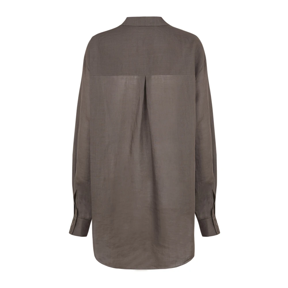 Cortana Dennis oversized shirt in kastanje ramie Brown Dames