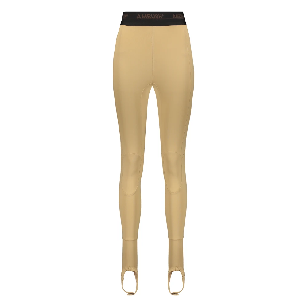 AMBUSH Prestanda Leggings med dragkedjeficka Brown, Dam