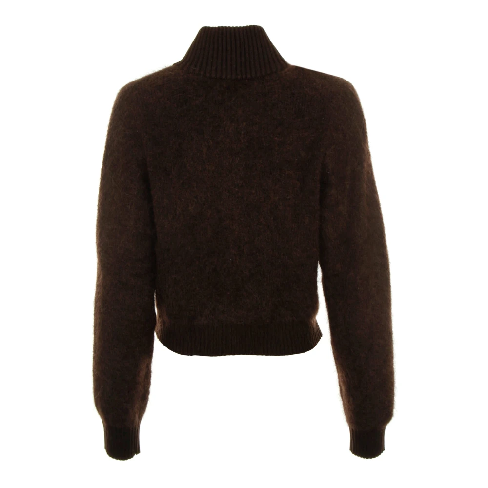 Samsøe Mohair Wol Vest met Opstaande Kraag Brown Dames