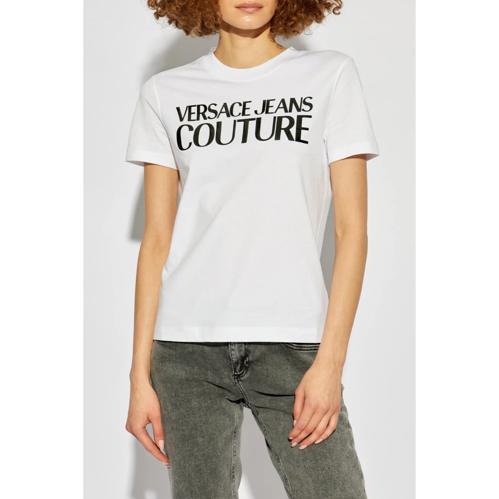 Versace Jeans Couture T-shirt met logo White Dames