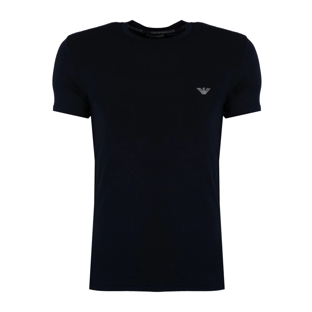 Emporio Armani Klassiek Ronde Hals Logo T-shirt Blue Heren