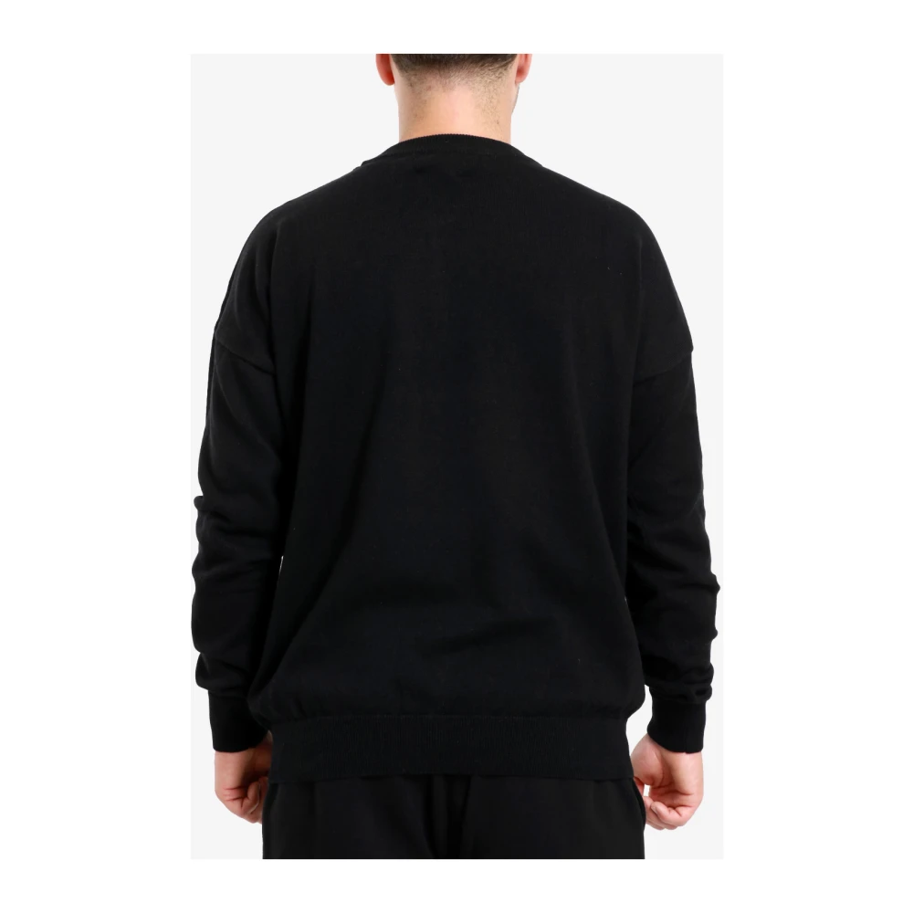 Marcelo Burlon Zwarte Sweaters met Vleugelprint Black Heren