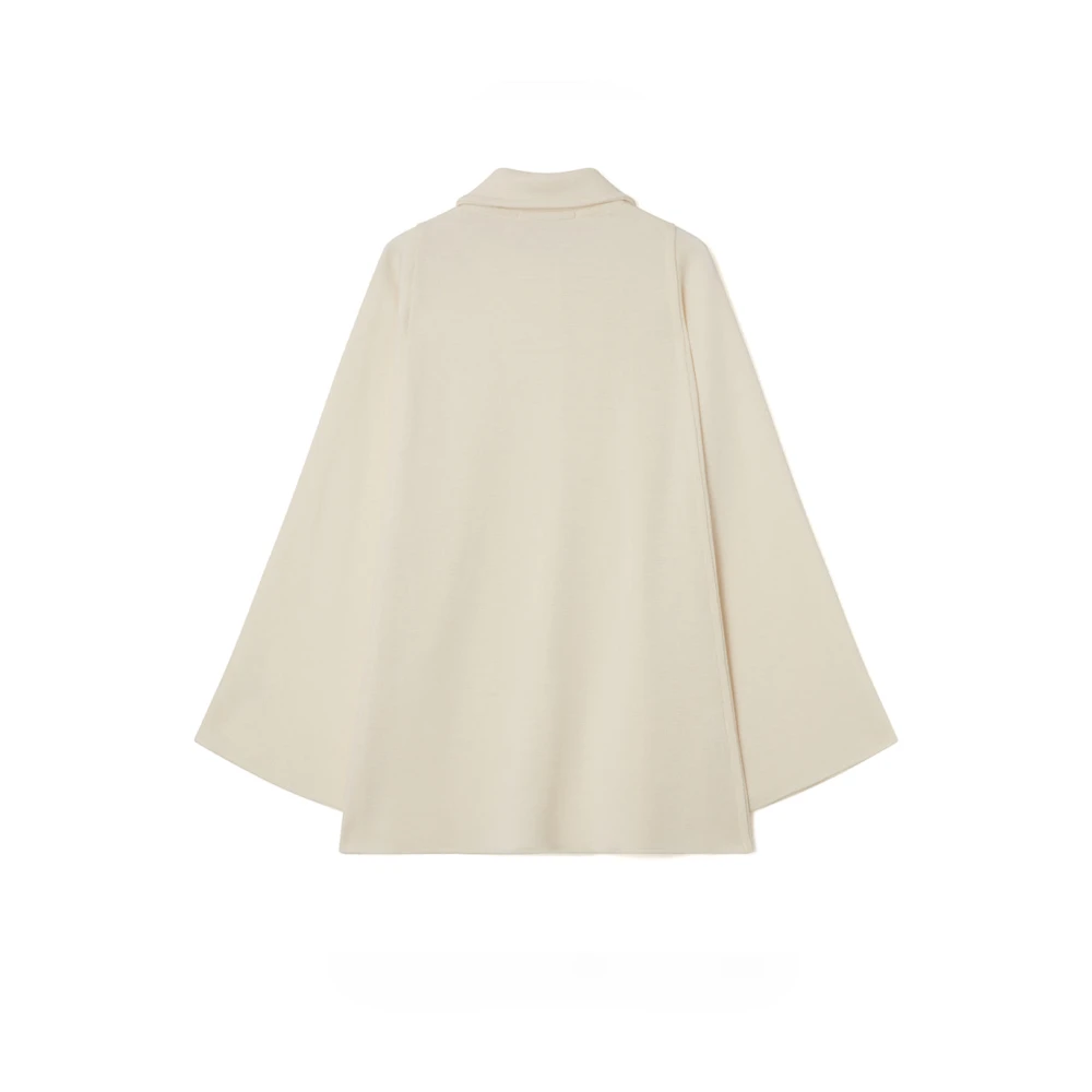 Busnel Minou Cape Ecru Stijlvolle laagjesstuk met gouden ankerknopen Beige Dames