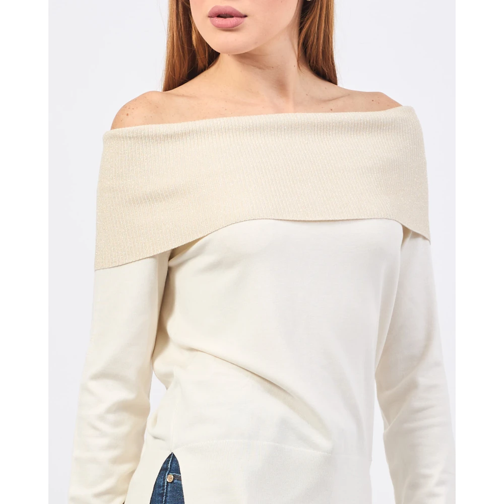 Gaudi Witte Off-Shoulder Sweater White Dames