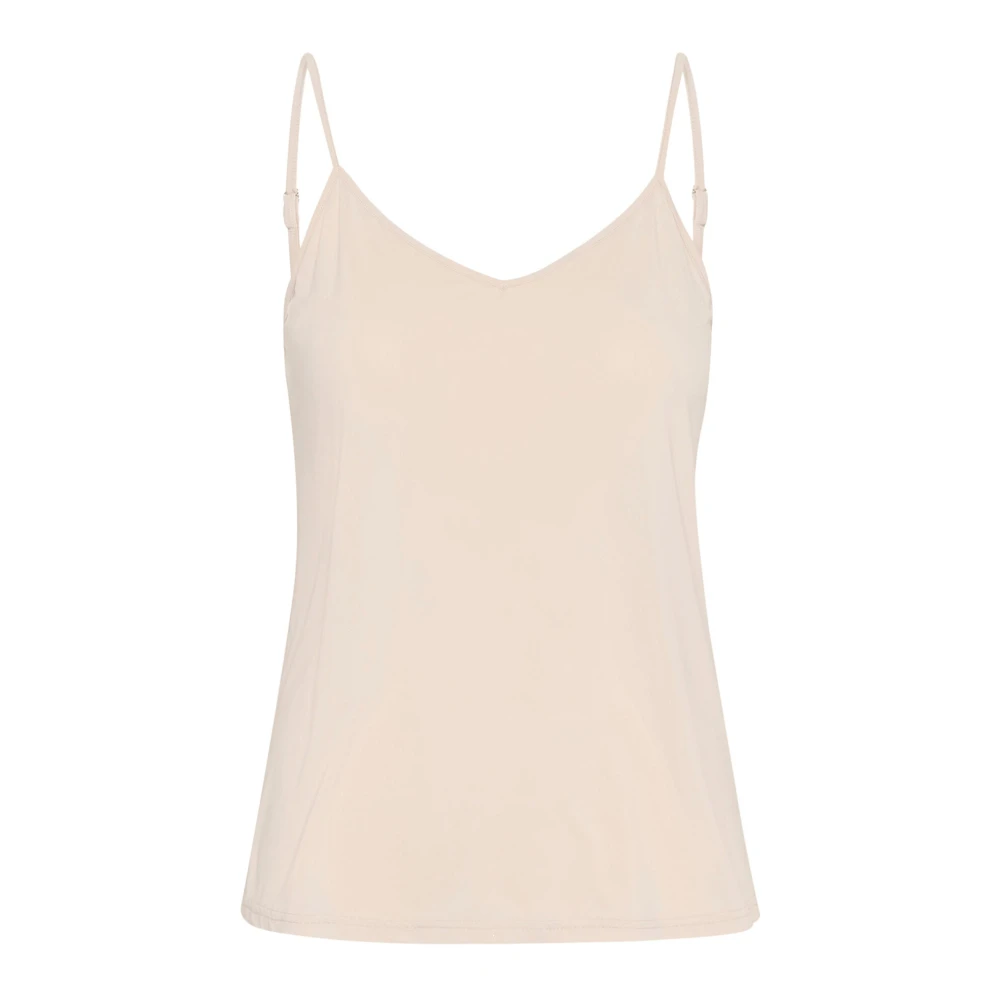 Cream Sliptop Blouse Nude Beige Dames