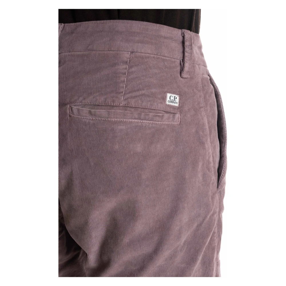 C.P. Company Corduroy Stretch Broek Old Dyed Fit Purple Heren